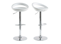 Tabouret de bar / cuisine blanc moderne PVC COMET (lot de 2)
