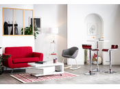 Tabouret de bar / cuisine blanc WAVES (lot de 2)