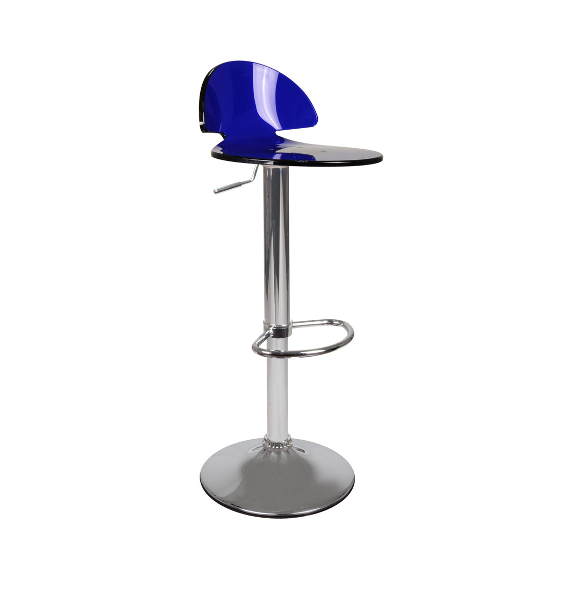 Tabouret de bar / cuisine design en plexiglas bleu ORION