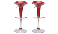 Tabouret de bar / cuisine design lie de vin GALAXY (lot de 2)