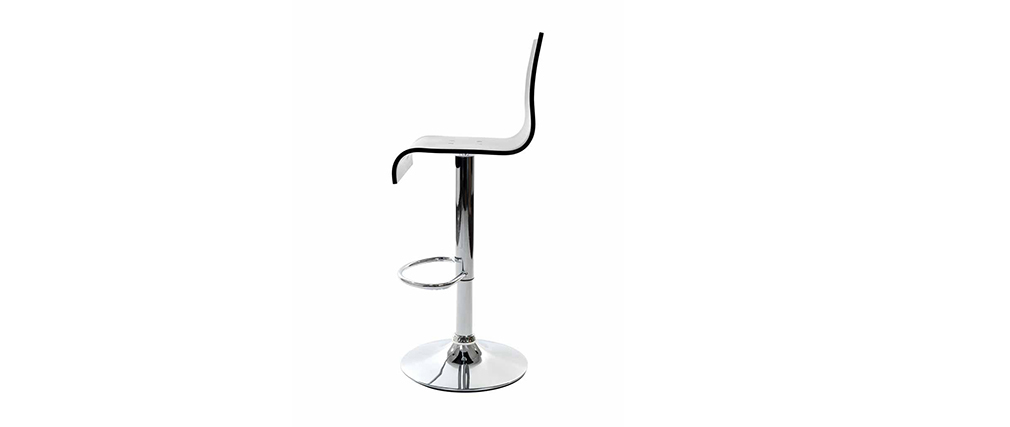 Tabouret de bar / cuisine design plexiglas noir SATURNE (Lot de 2) 