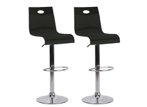 Tabouret de bar / cuisine design plexiglas noir SATURNE (Lot de 2) 