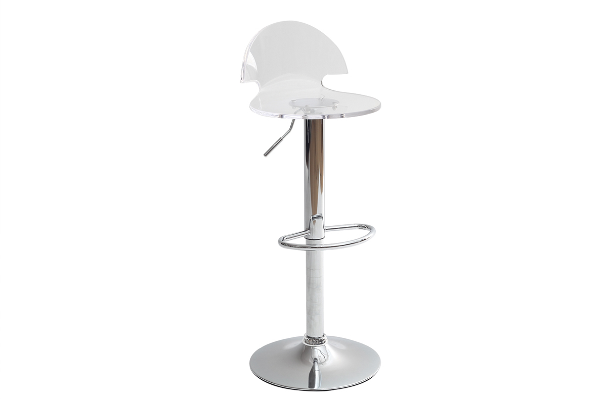 Tabouret de bar / cuisine design plexiglas transparent ORION