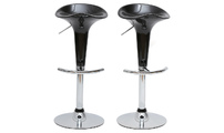 Tabouret de bar / cuisine noir design GALAXY (lot de 2)