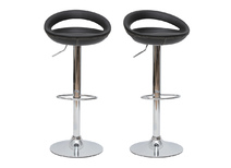 Tabouret de bar / cuisine noir moderne PVC COMET (lot de 2)