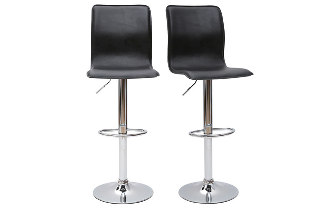 Tabouret de bar / cuisine noir moderne SURF ALTO (Lot de 2)