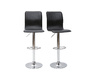 Tabouret de bar / cuisine noir moderne SURF ALTO (Lot de 2)