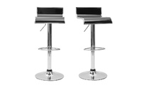 Tabouret de bar / cuisine noir WAVES (lot de 2)