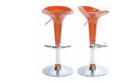 Tabouret de bar / cuisine orange design GALAXY (lot de 2)