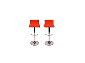 Tabouret de bar / cuisine orange design WAVES (lot de 2)