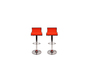Tabouret de bar / cuisine orange design WAVES (lot de 2)