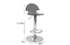 Tabouret de bar / cuisine ORION rouge transparent image 4