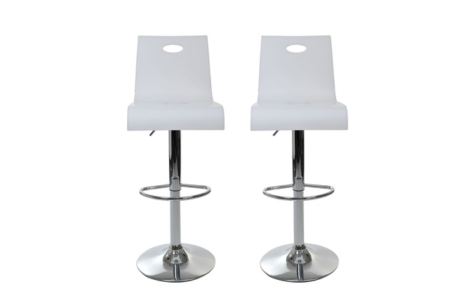 Tabouret de bar / cuisine plexiglas blanc Saturne (Lot de 2)