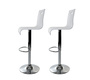 Tabouret de bar / cuisine plexiglas blanc Saturne (Lot de 2)