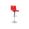 Tabouret de bar / cuisine plexiglas rouge transparent SATURNE (lot de 2) 