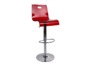 Tabouret de bar / cuisine plexiglas rouge transparent SATURNE