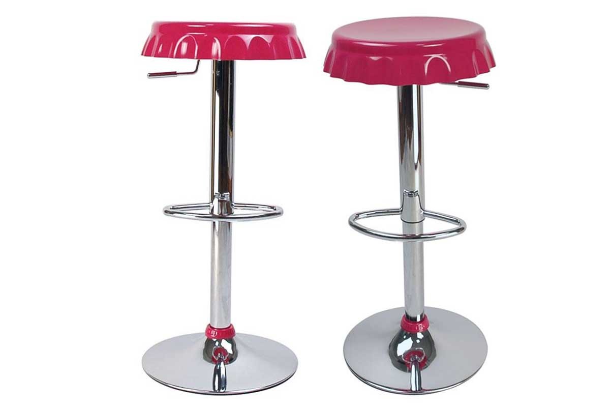 SOLDES Tabouret de bar / cuisine rose CAPSULE (lot de 2)
