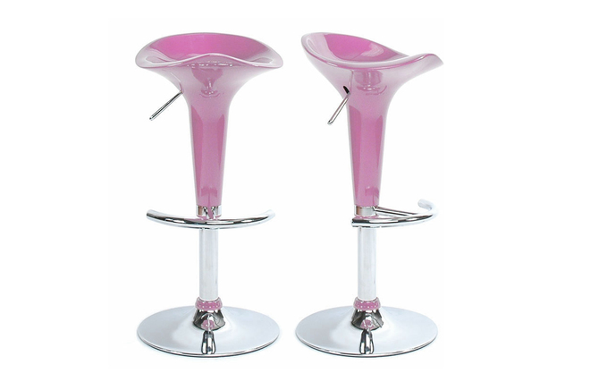 Tabouret de bar / cuisine rose design GALAXY (lot de 2)