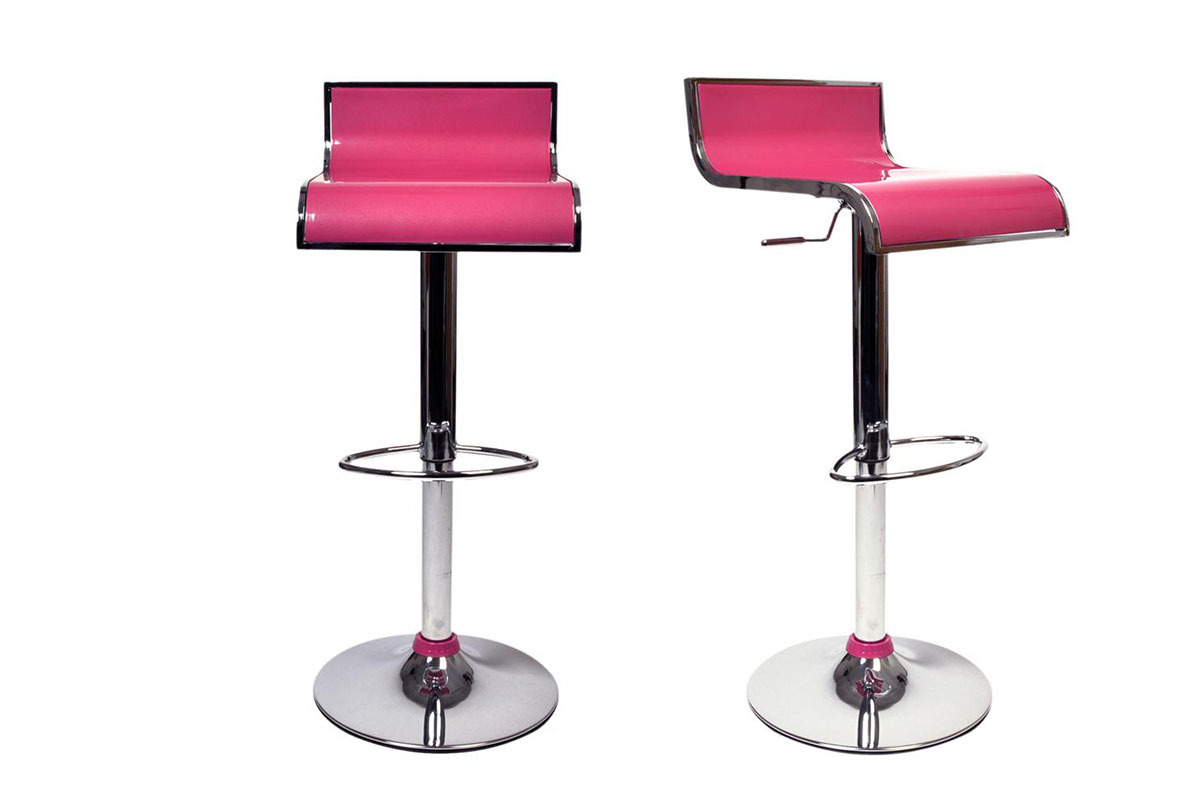 Tabouret de bar rose WAVES (lot de 2)