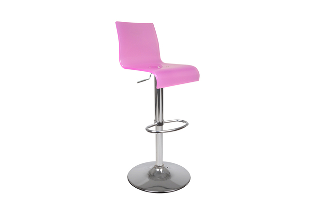 Tabouret de bar / cuisine rose en plexiglas NEW SATURNE