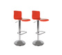 Tabouret de bar / cuisine rouge moderne NEWSURF (lot de 2)