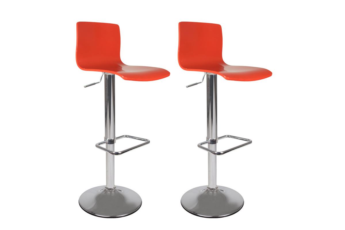 Tabouret de bar rouge NEWSURF (lot de 2)