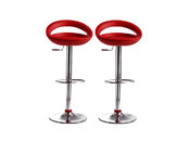 Tabouret de bar / cuisine rouge moderne PVC COMET (lot de 2)