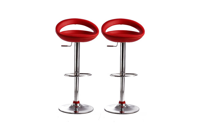 Tabouret de bar / cuisine rouge moderne PVC COMET (lot de 2)