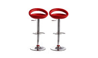 Tabouret de bar / cuisine rouge moderne PVC COMET (lot de 2)