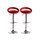 Tabouret de bar / cuisine rouge moderne PVC COMET (lot de 2)