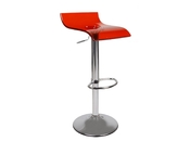 Tabouret de bar / cuisine rouge transparent design VEGA