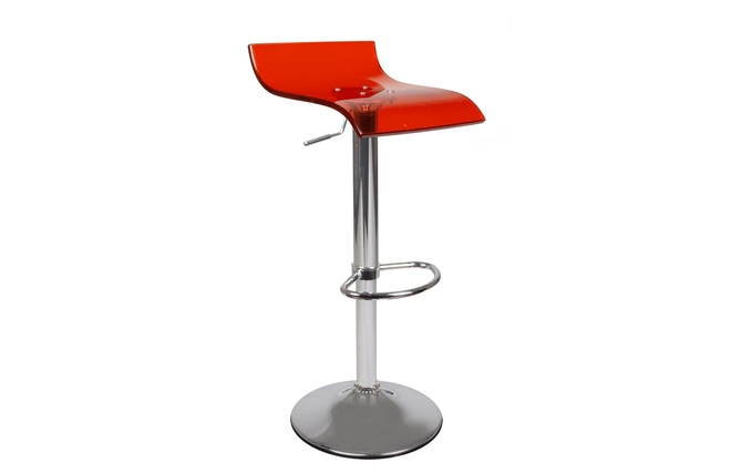 Tabouret de bar / cuisine rouge transparent design VEGA