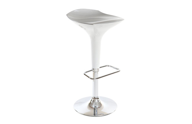Tabouret de bar design argent et blanc VENUS