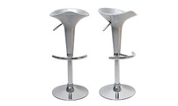 Tabouret de bar design argent GALAXY (lot de 2)