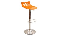 Tabouret de bar design bicolore orange et blanc MAGELLAN