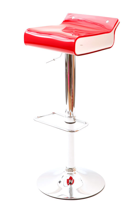 Tabouret de bar design bicolore rouge et blanc ICE POP