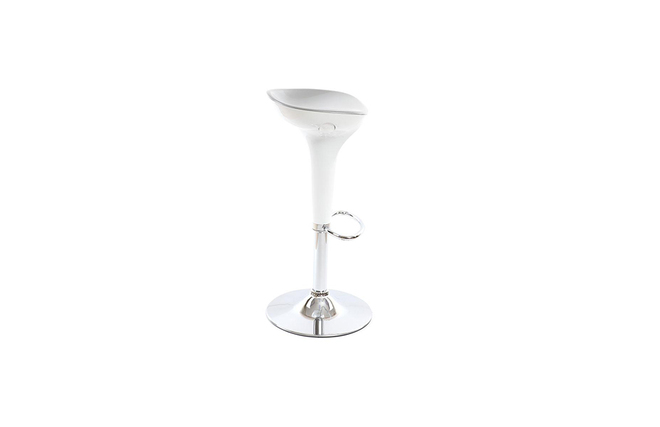 Tabouret de bar design blanc et argent JUPITER