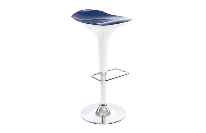 Tabouret de bar design bleu et blanc VENUS