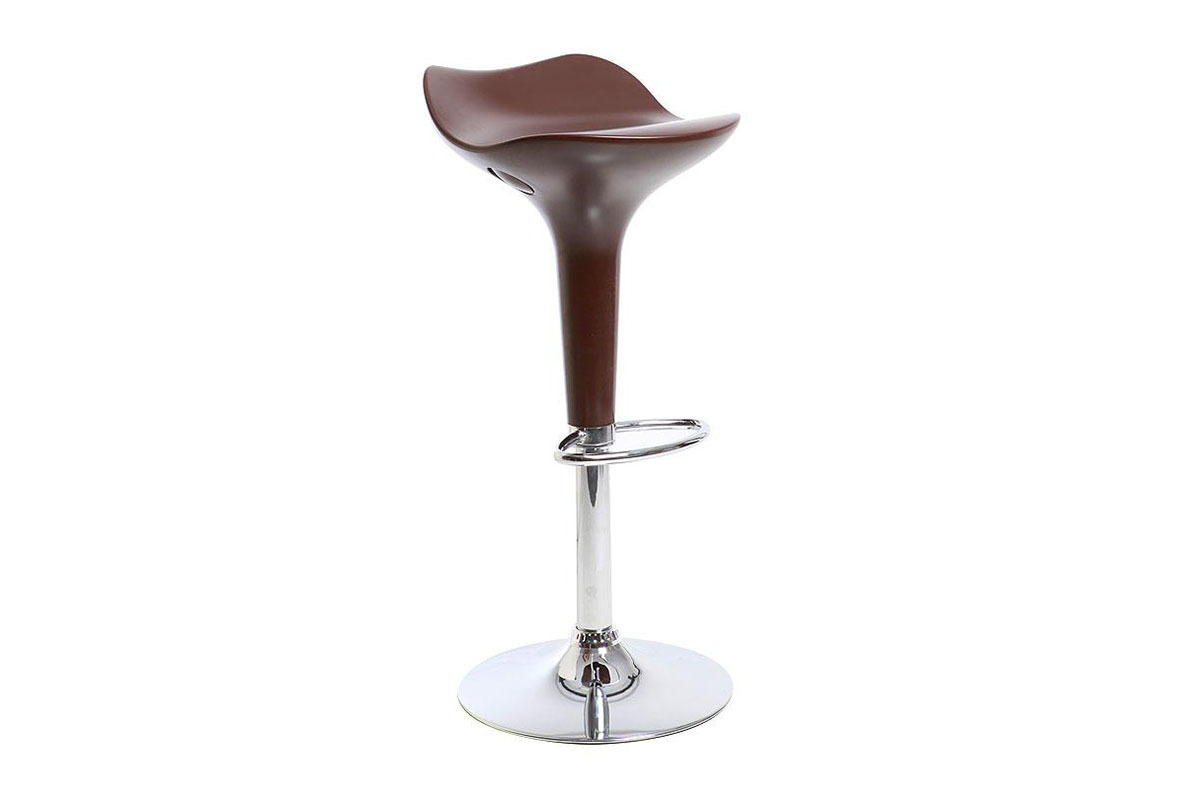 SOLDES Tabouret de bar design chocolat URANUS