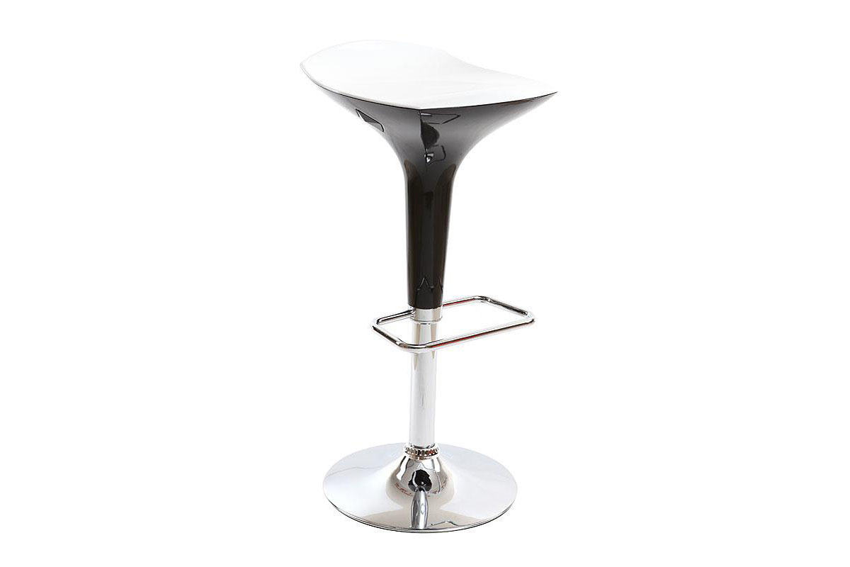 Tabouret de bar design noir et blanc VENUS
