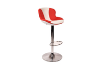 Tabouret de bar design ROCKY blanc et rouge  image pub1