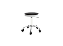 Tabouret design &agrave; roulettes noir THEMIS