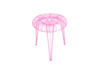Tabouret design m&eacute;tal rose SPYDER 