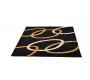 Tapis moderne noir &agrave; motifs Aspidistra