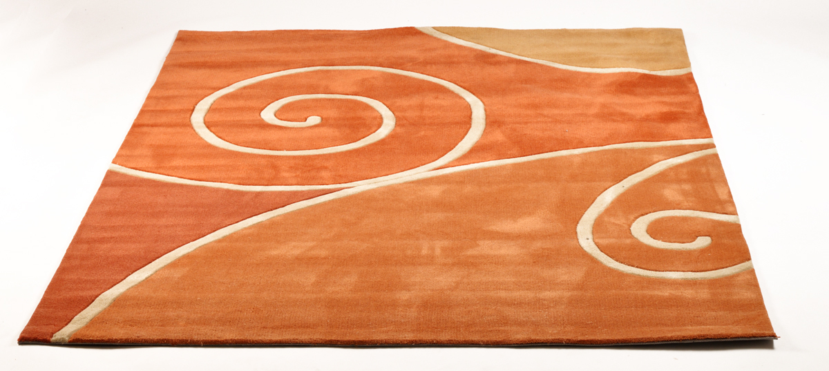 Tapis moderne Orange et rouge Volubilis