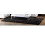 Tapis moderne shaggy gris bleut&eacute;