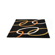 Tapis noir et motifs de couleur ASPIDISTRA  image pub1