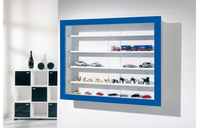 Vitrine murale pour miniatures bleue BOLORA 
