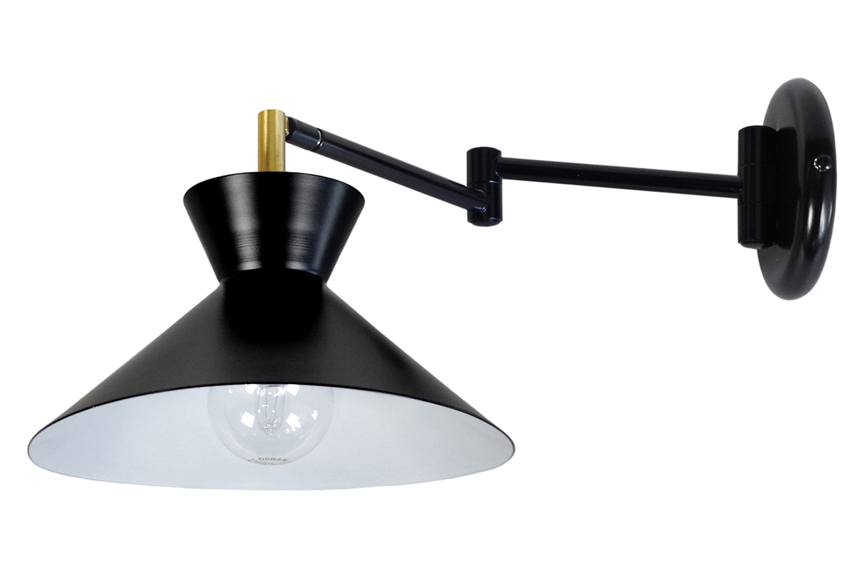 Applique murale articule design noir LEEDS