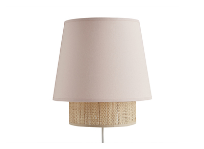 Applique murale design en coton rose et rabane naturelle H25 cm JUME